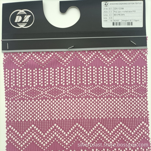 Polyester Spandex Häkelspitzen -Stück gefärbtes Textil
